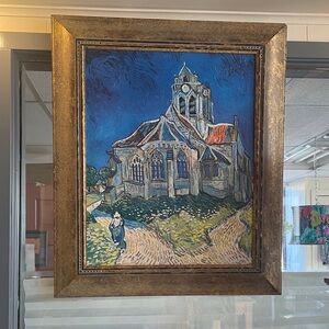 Framed replica of van gogh’s Church in Auvers-sur-Oise